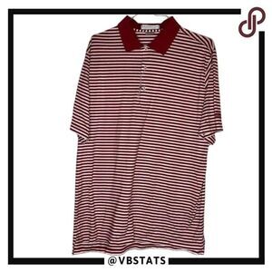 Martin Crimson/White Striped‎ Golf Polo in Size XL 100% Pima Cotton